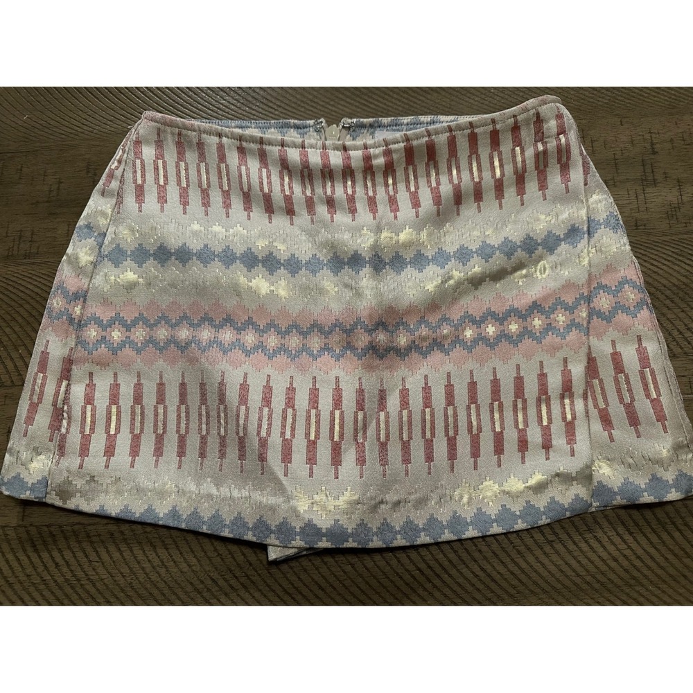 BCBGeneration Canyon Clay Multi Metallic Skort Festival Boho Chic NWT